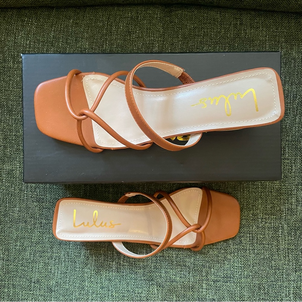 Lulu’s Leylia Tan High Heel Sandals (Brand New)